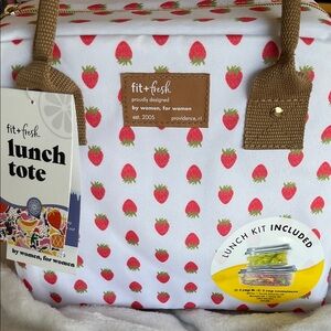 Fit + Fresh Strawberry Print Lunch Tote